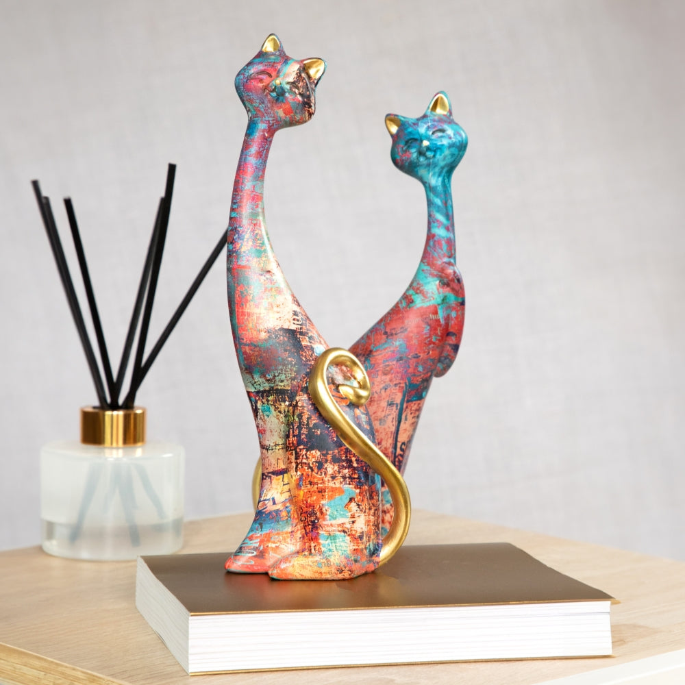 Abstract Cat Decor Display Pieces (2 Piece Set) - Bow And Snow – Bow & Snow