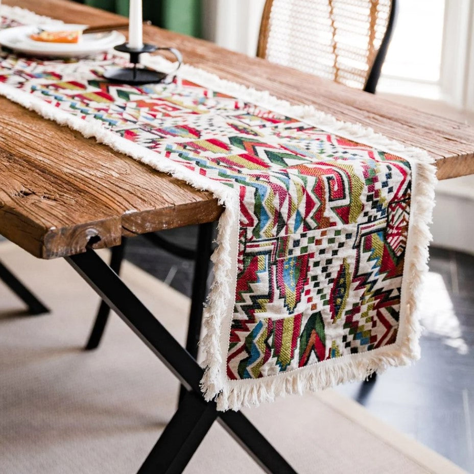 Aztec Geometry Table Runner