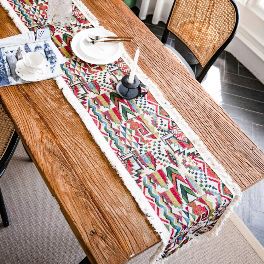 Aztec Geometry Table Runner