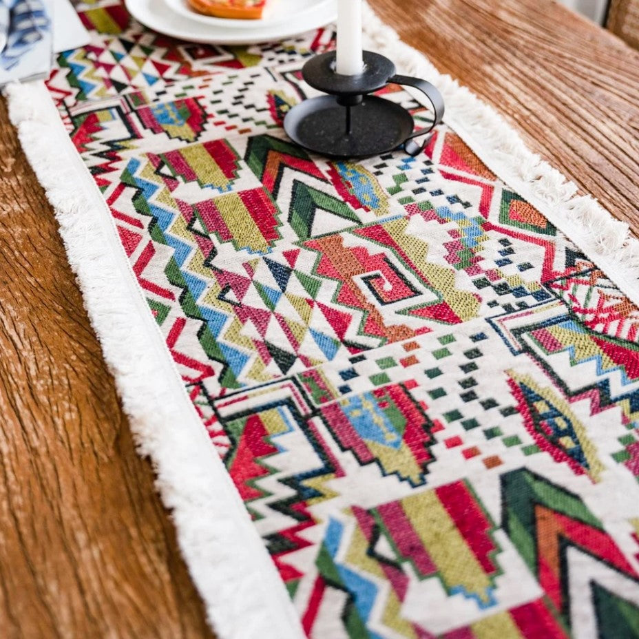 Aztec Geometry Table Runner