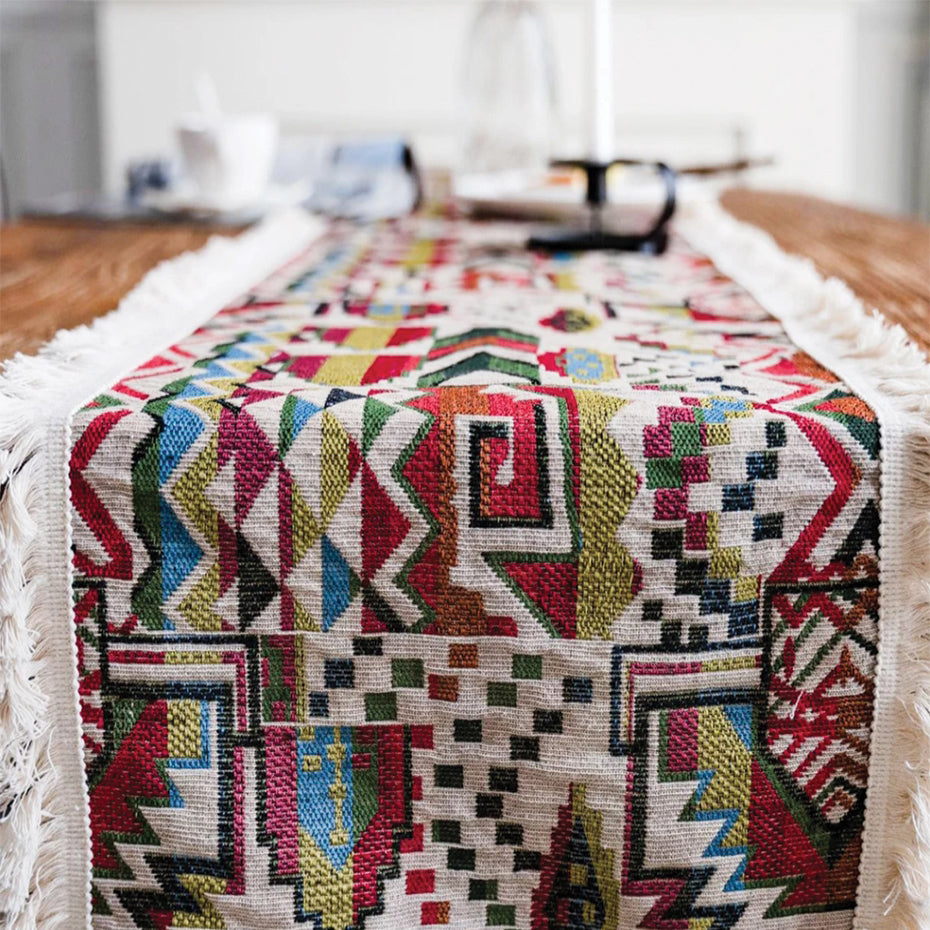 Aztec Geometry Table Runner