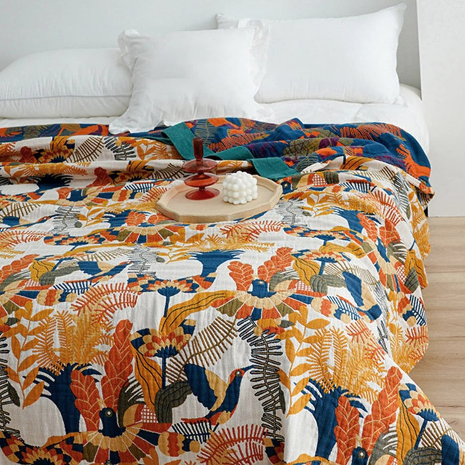 Birds of Paradise Throw Blanket