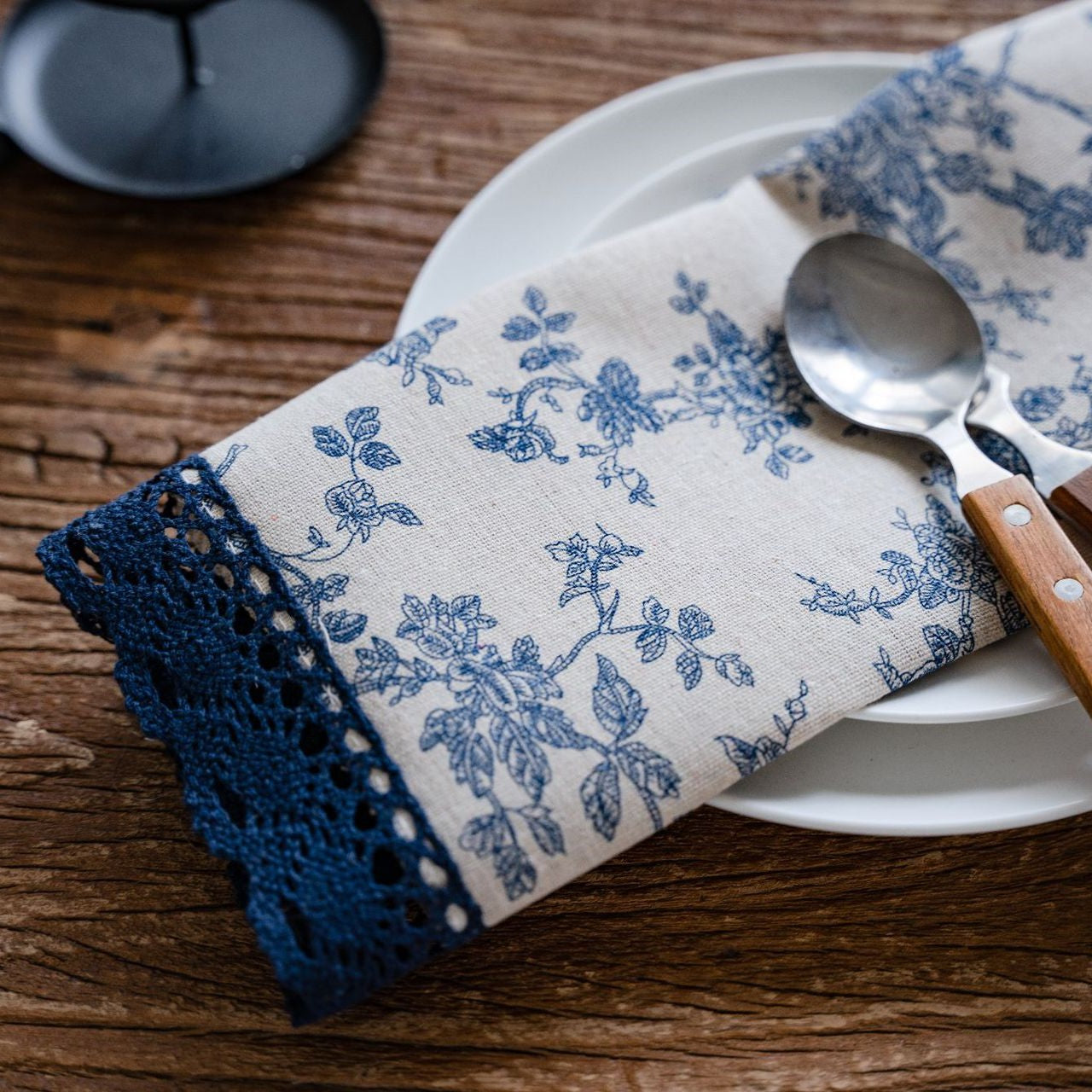 Blue Floral Table Runner