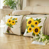 Embroidered Sunflower Cushion Covers