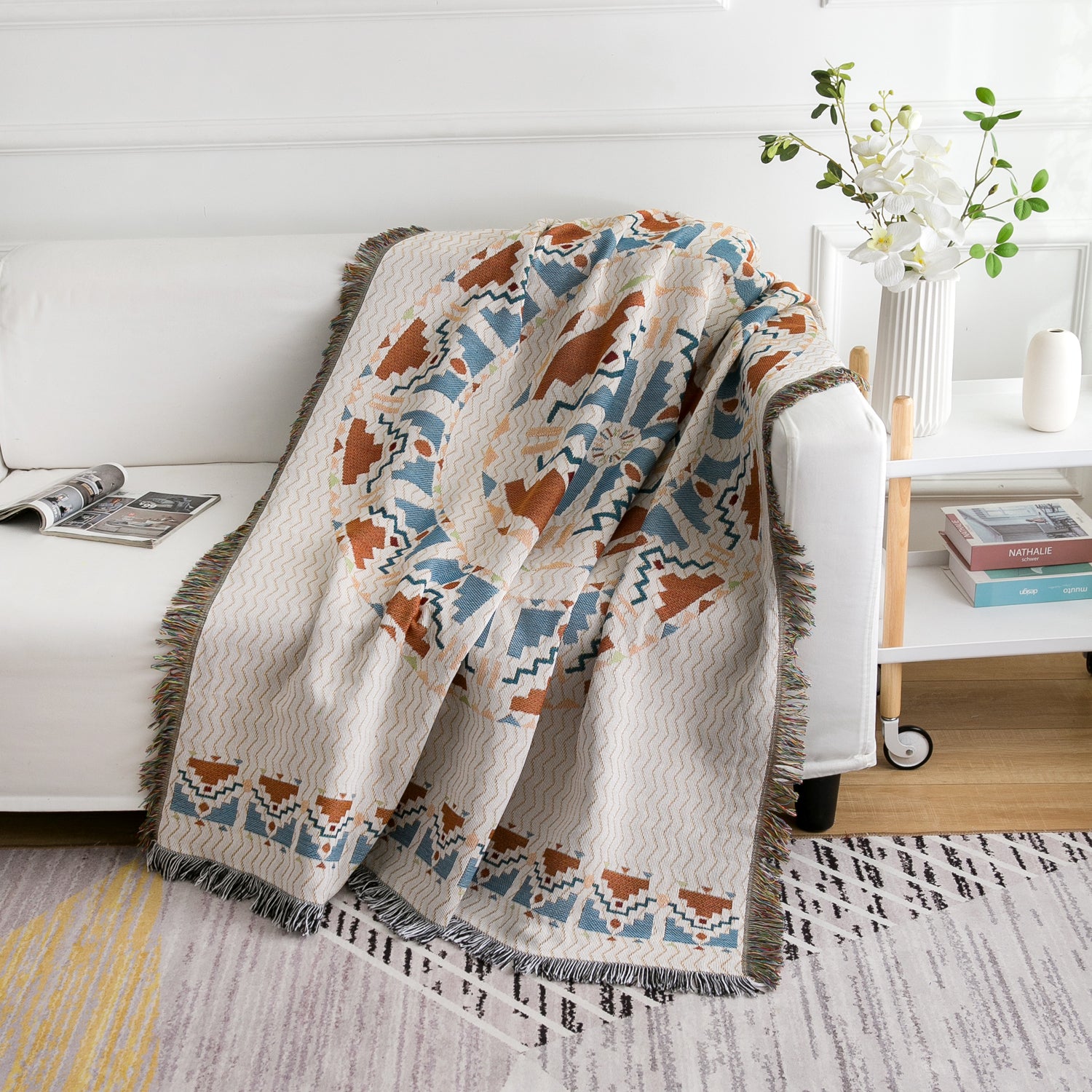 Geometric Throw Rustic Aztec Throw Blanket - Bow And Snow – Bow & Snow