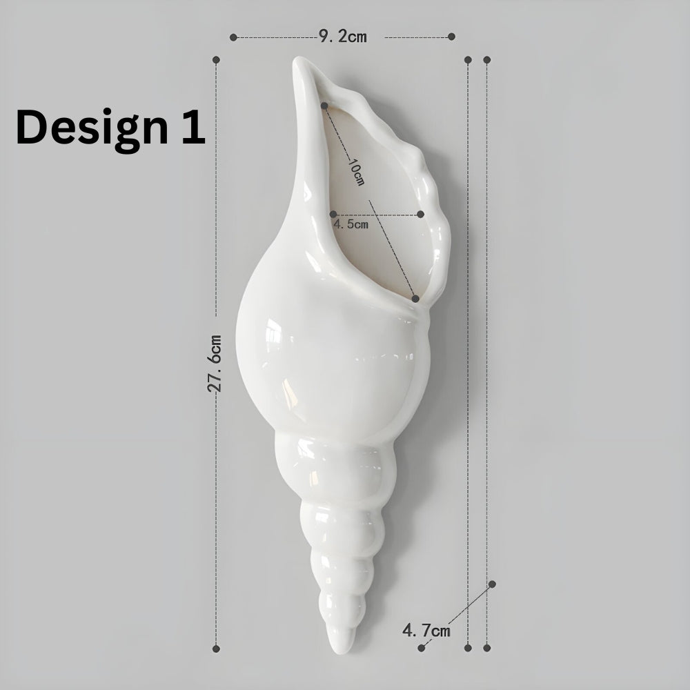 Sea Shell Ceramic Wall Vase