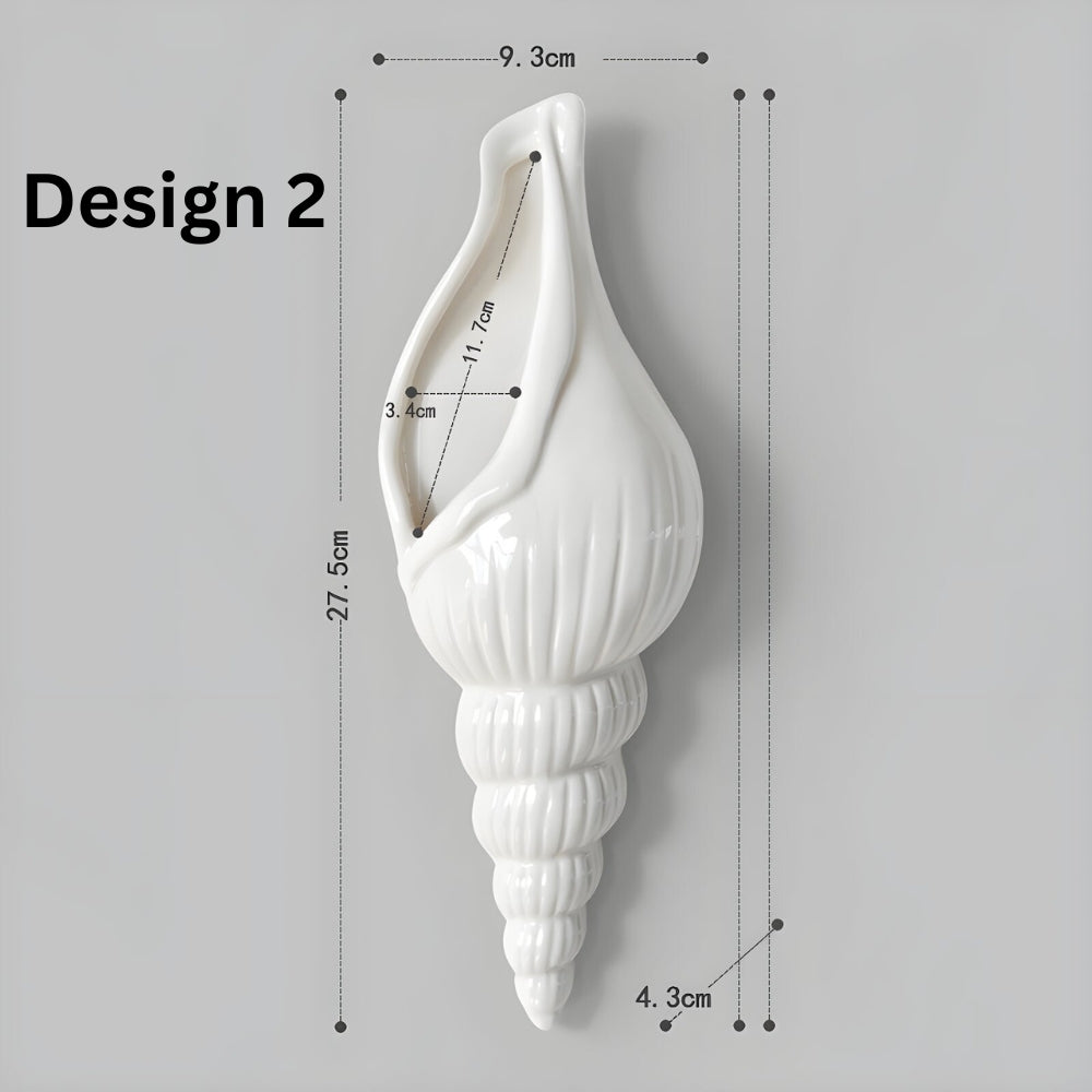 Sea Shell Ceramic Wall Vase