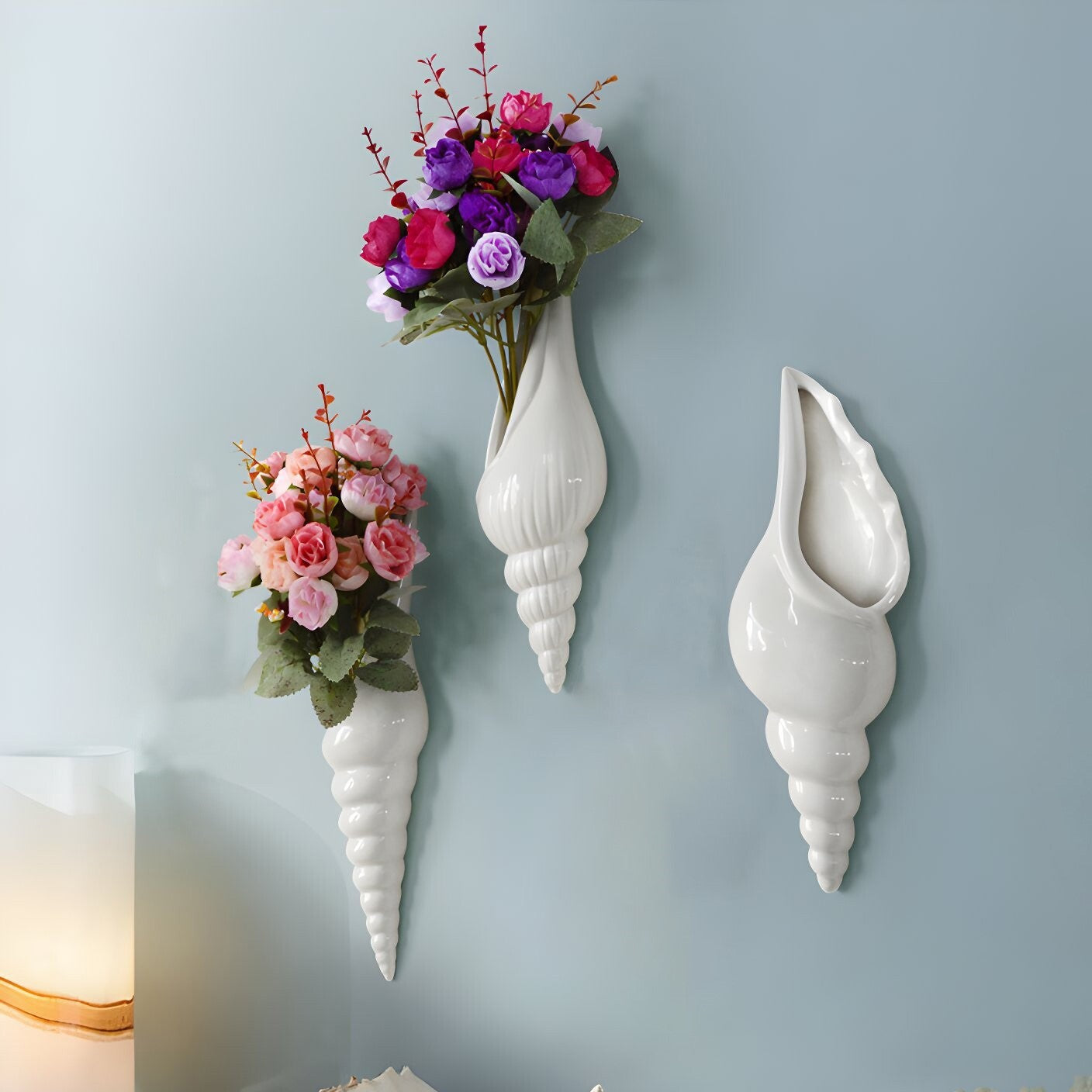 Sea Shell Ceramic Wall Vase