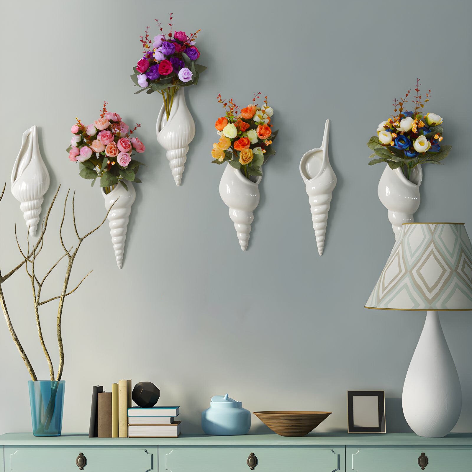 Sea Shell Ceramic Wall Vase