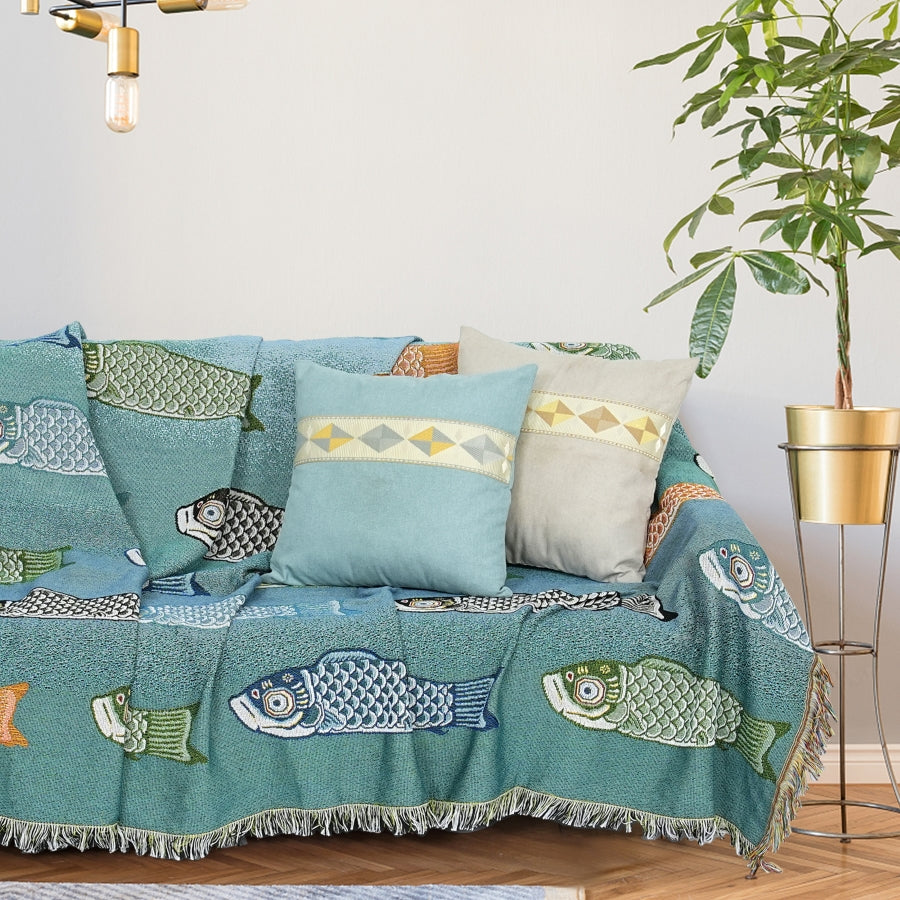 Fish Throw Blanket Fishing Corks by Twigandmoth Fishing Cork Multicolor Fishing  Floats Bobbers Throw Blanket With Spoonflower Fabric 