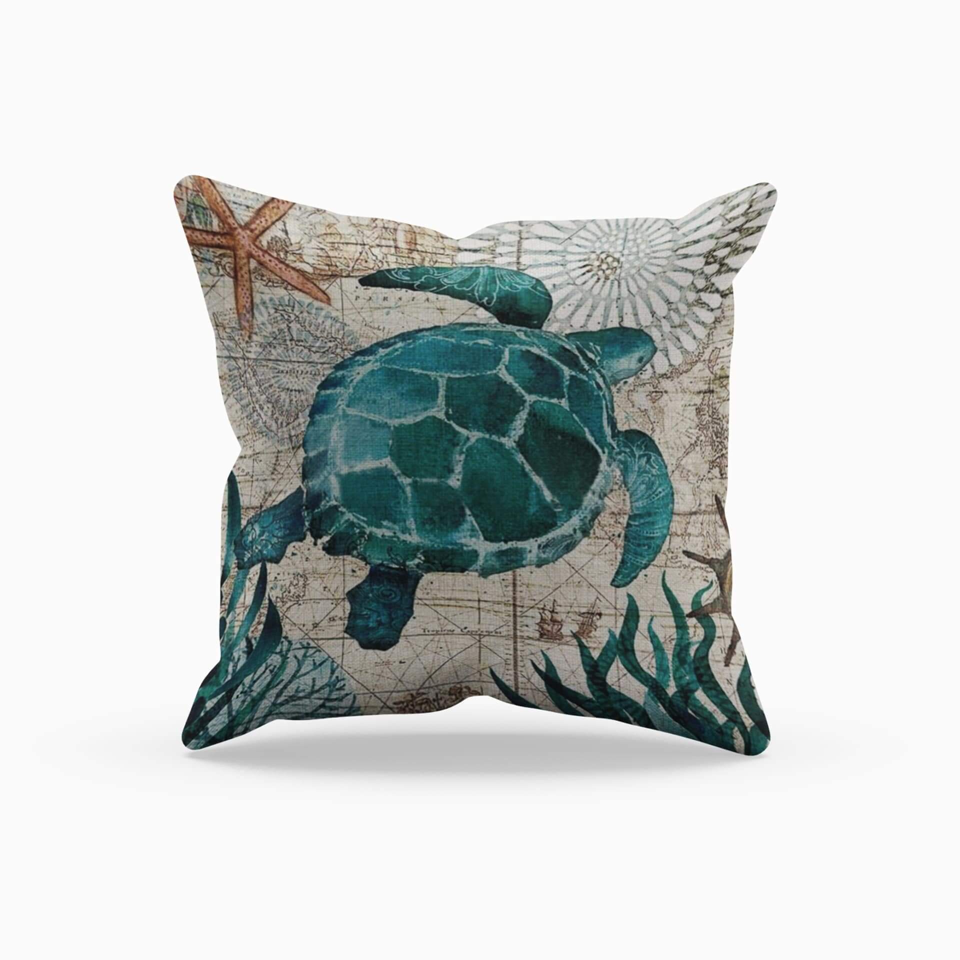 Sea life throw clearance pillows