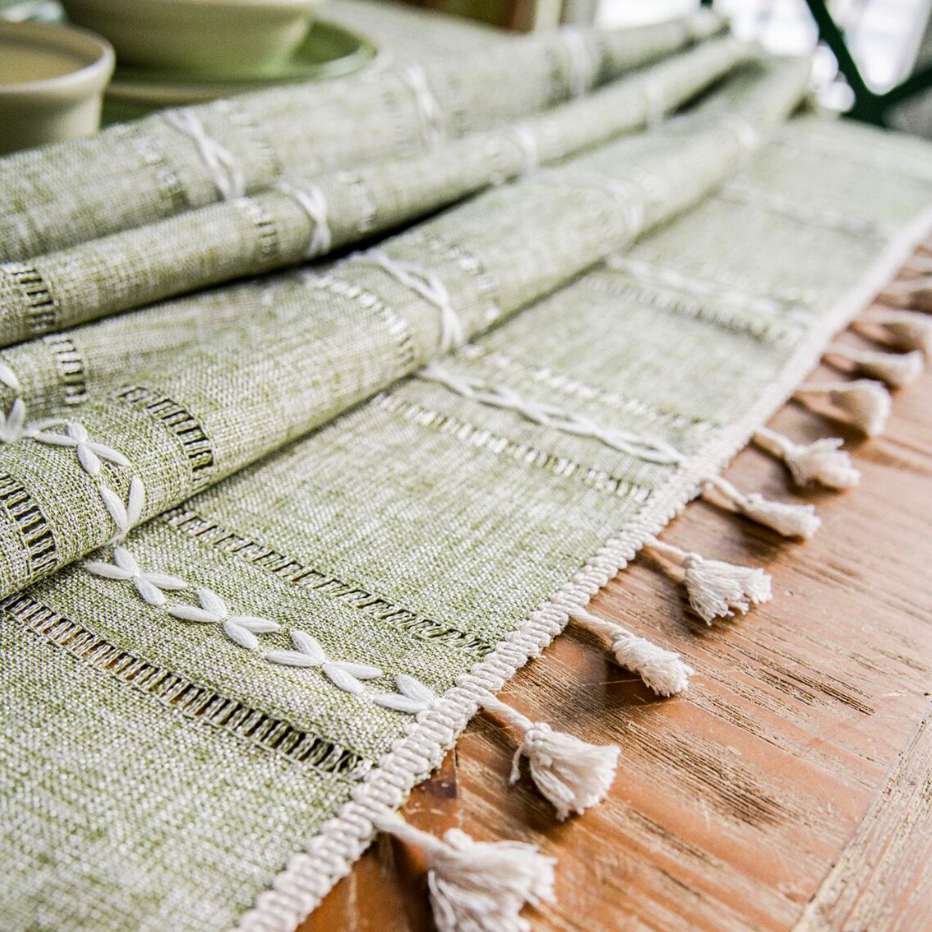 Striped Green Tablecloth